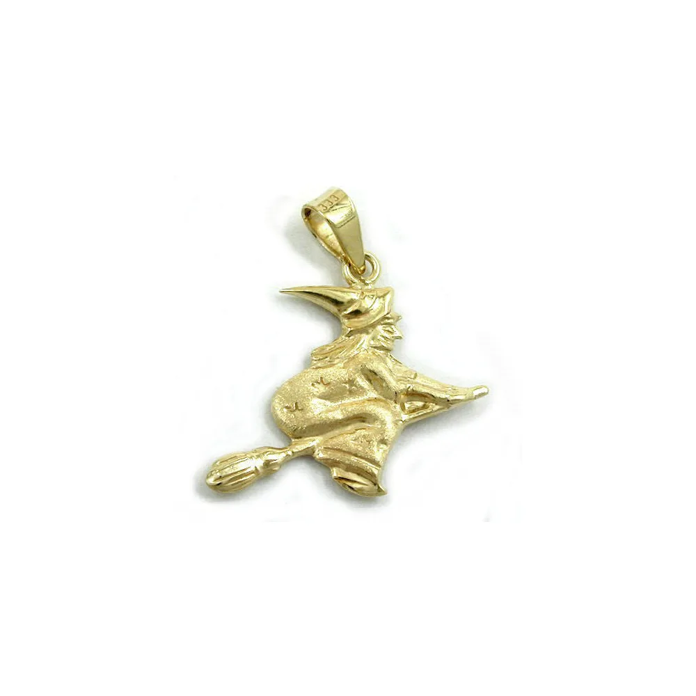 Anhänger Hexe matt-glänzend Gold 375