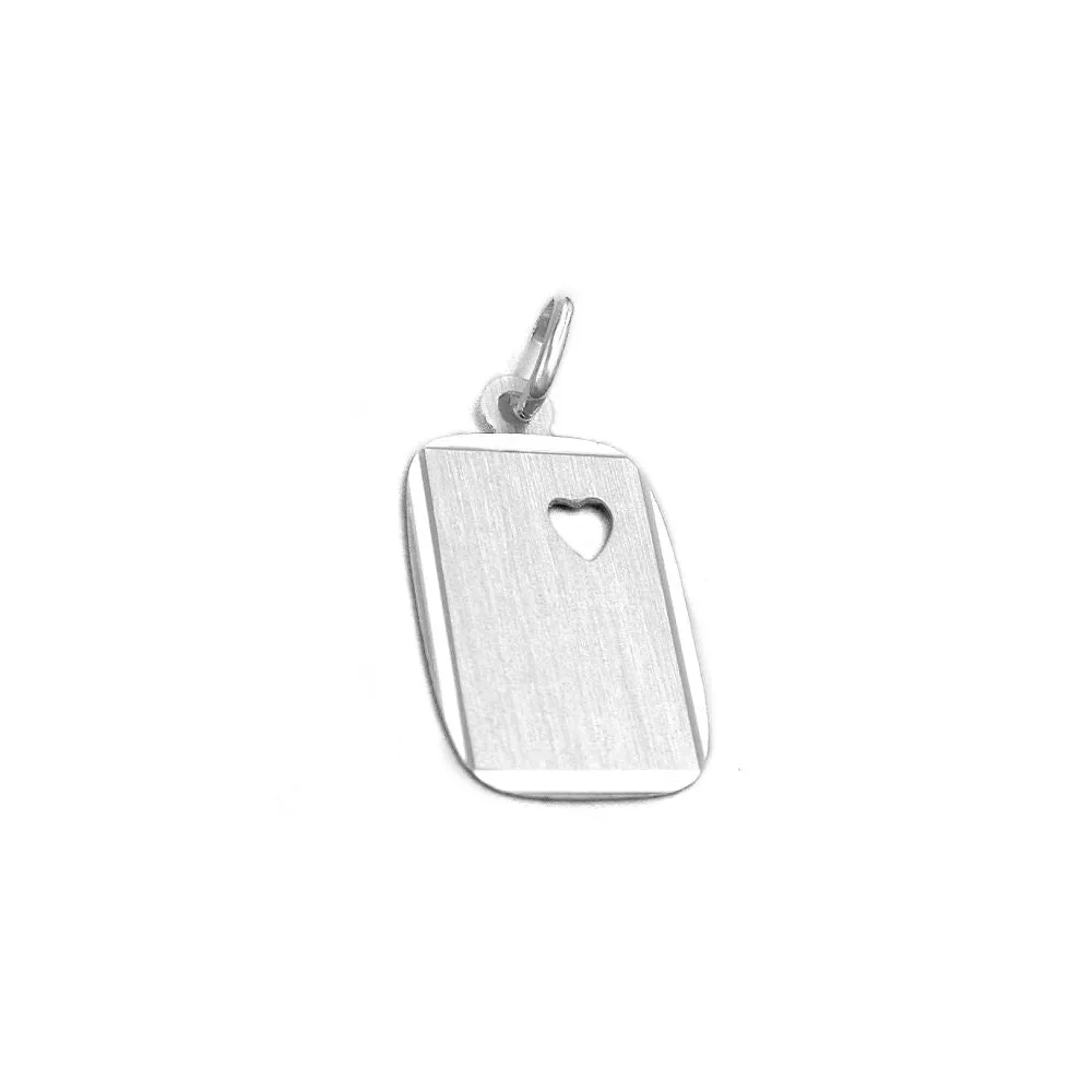 Anhänger Gravurplatte Herz Silber 925
