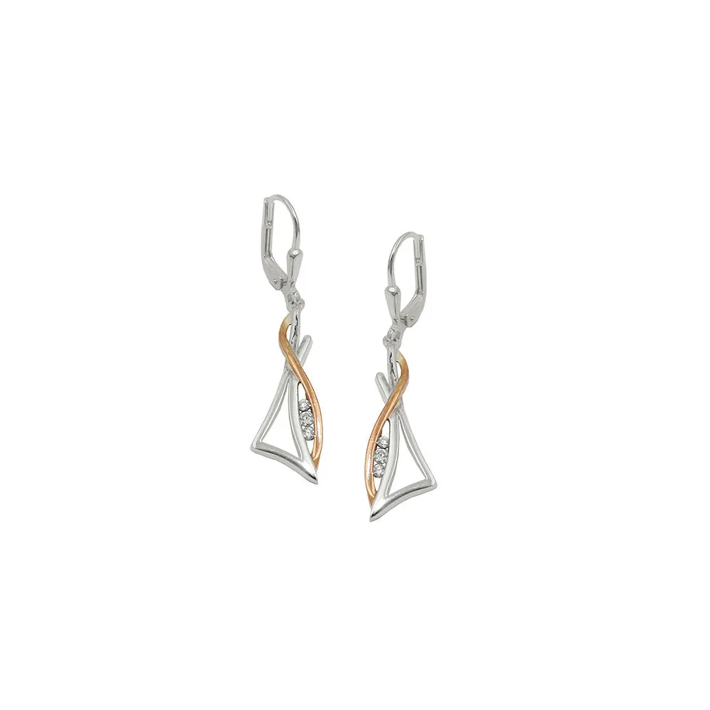 Ohrringe Brisur bicolor rosevergoldet Zirkonia Silber 925