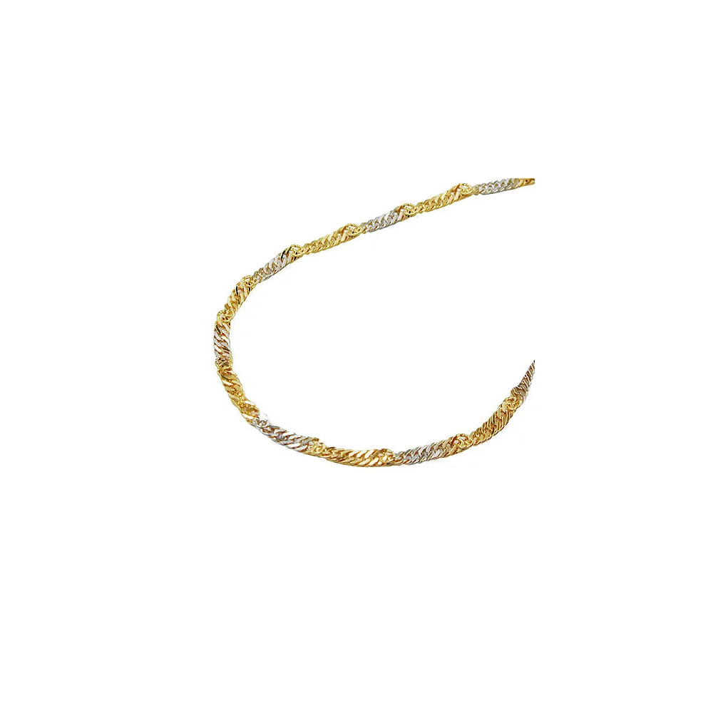 Armband 19cm Singapur bicolor Gold 585