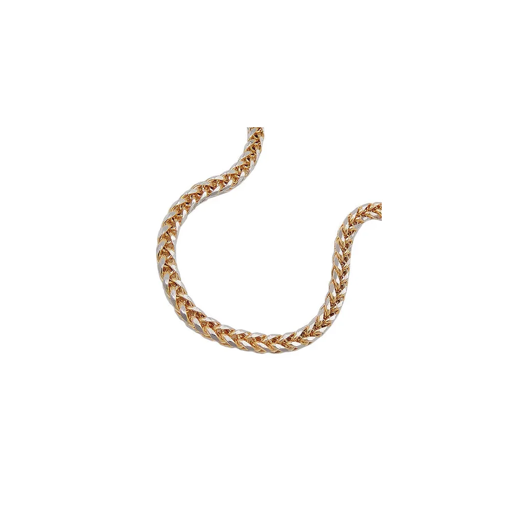 Armband 19cm Zopfkette bicolor Gold 585