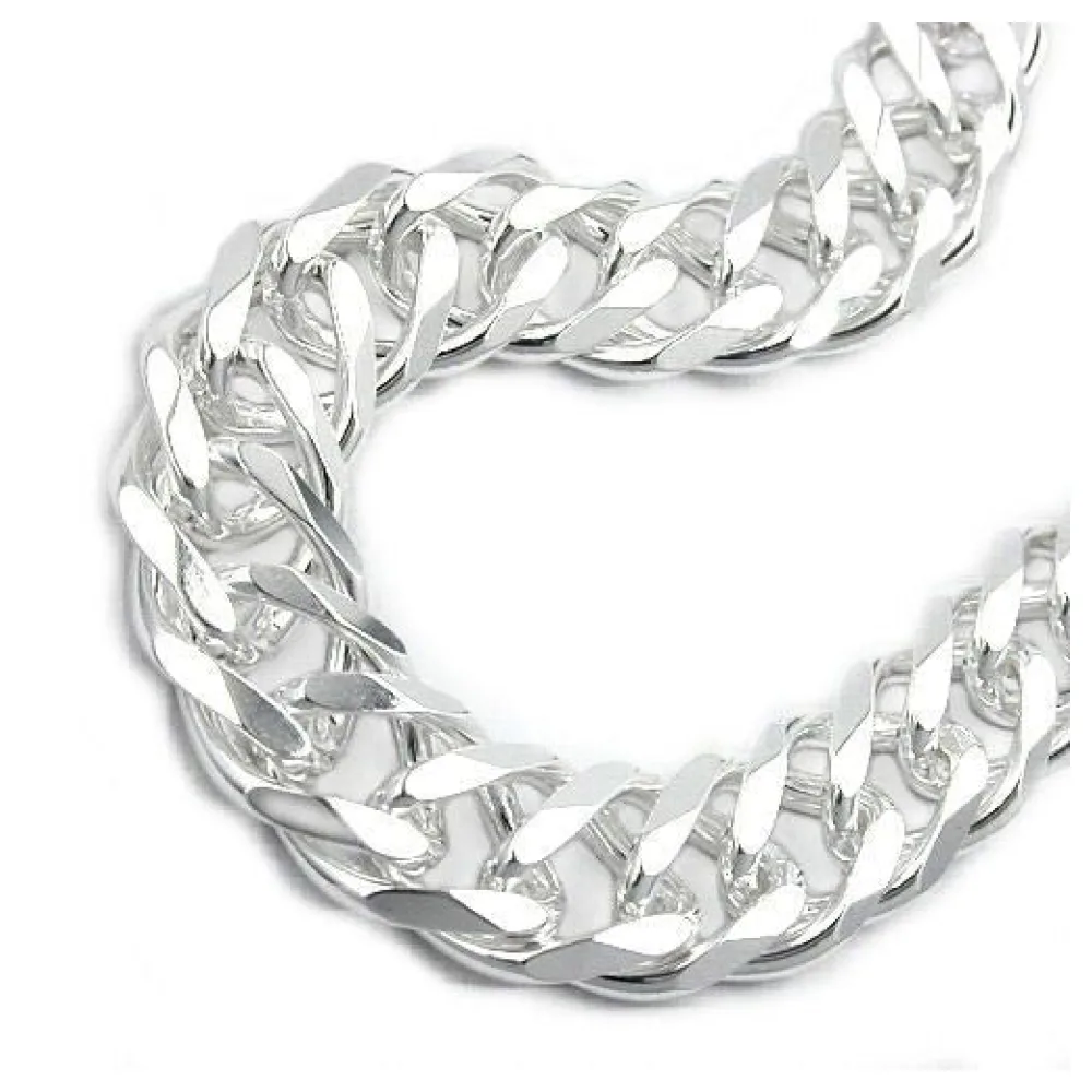 Armband 11mm Zwillingspanzer Silber 925