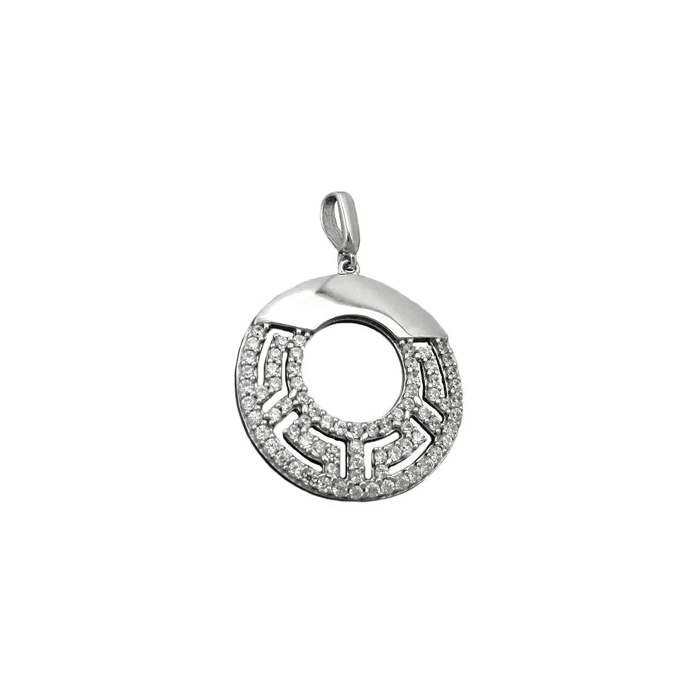 Anhänger rund mit Zirkonia Silber 925