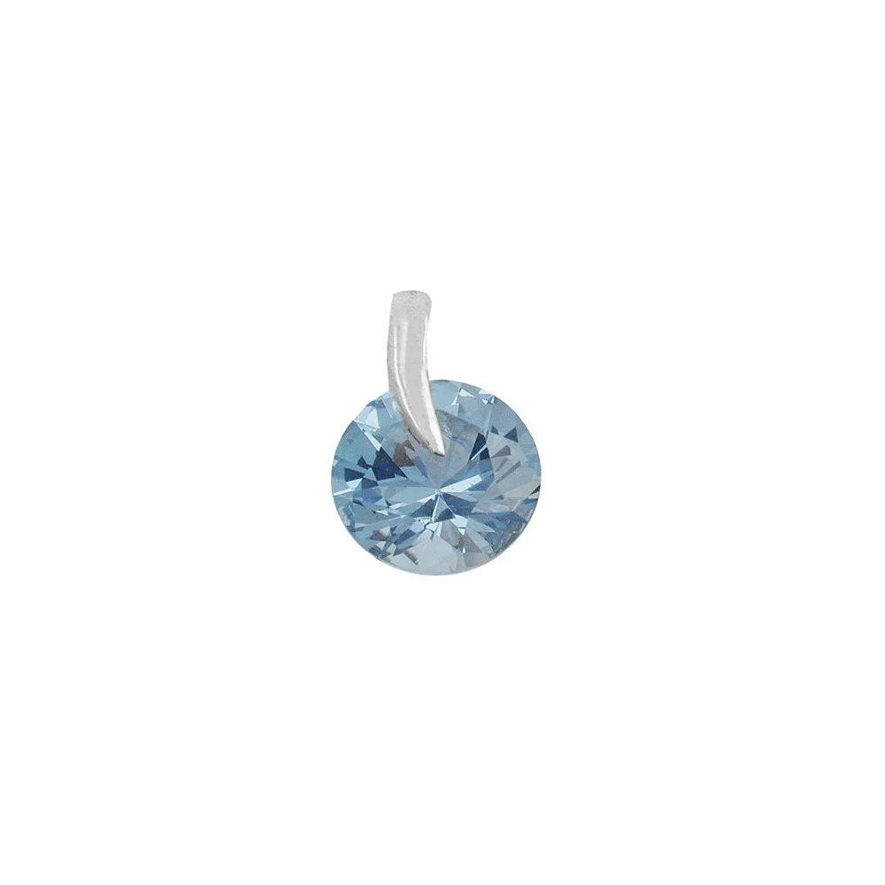 Anhänger rund synth. Aquamarin 925