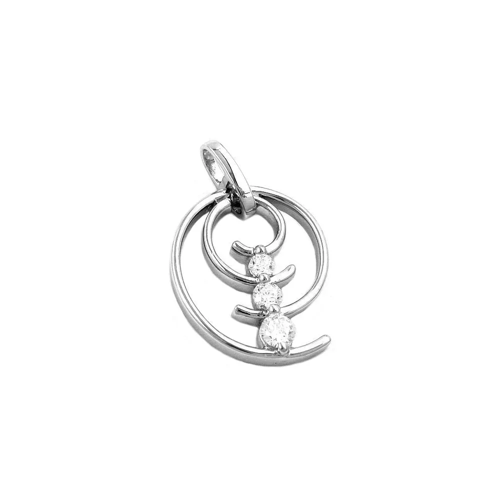 Anhänger Spirale 3x Zirkonia Silber 925