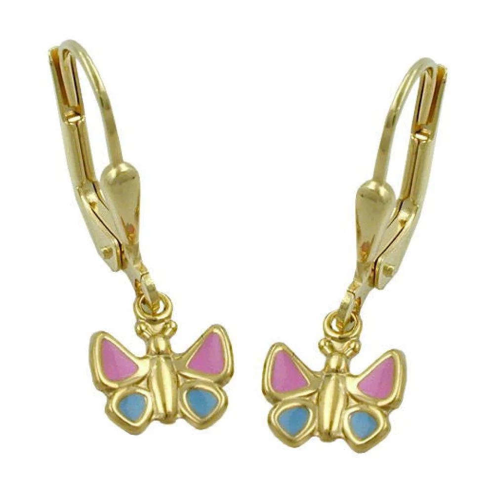 Ohrringe Brisur Schmetterling Gold 375
