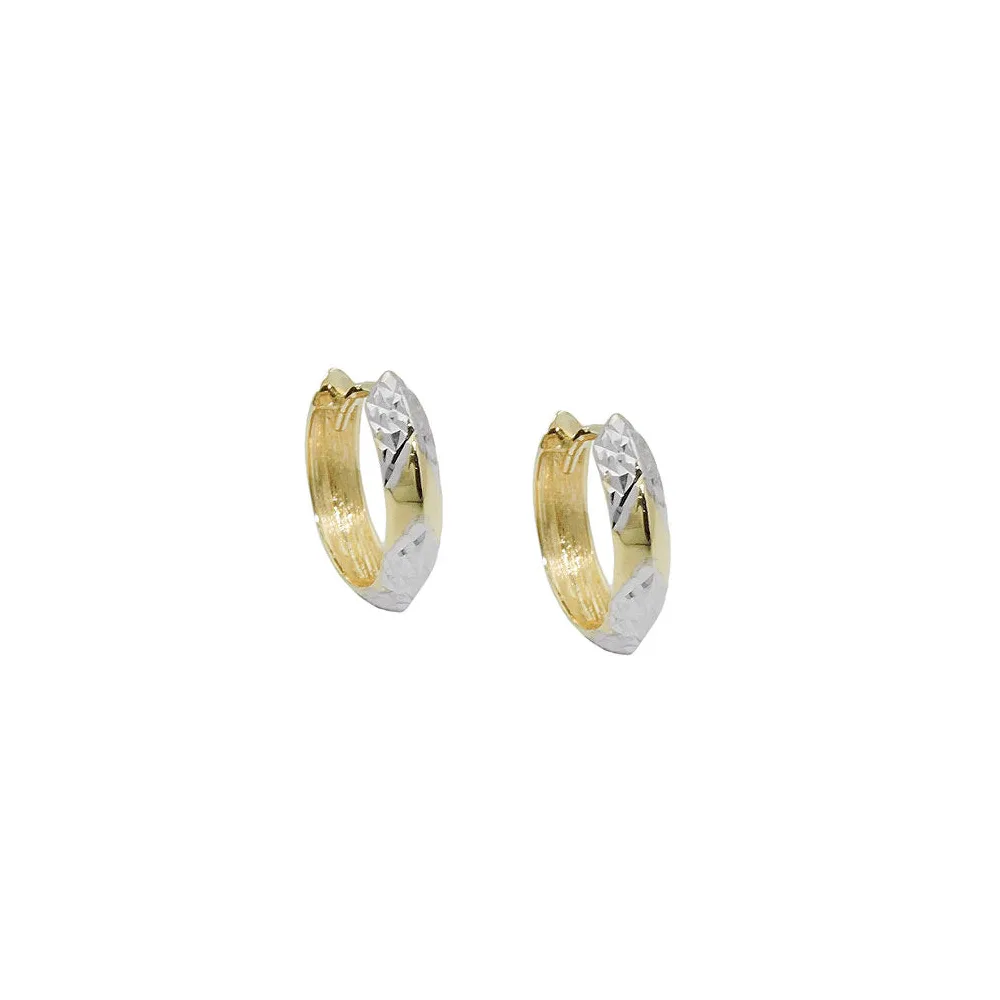 Creolen bicolor diamantiert Gold 375