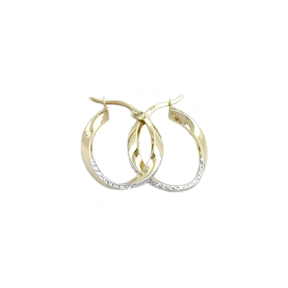 Creolen bicolor diamantiert Gold 375