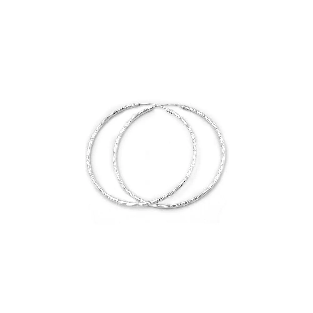 Creolen 50mm diamantiert Silber 925