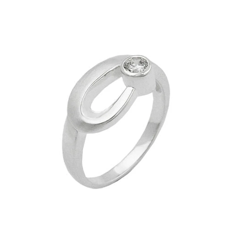 Ring 9mm Zirkonia gefasst Silber 925-56