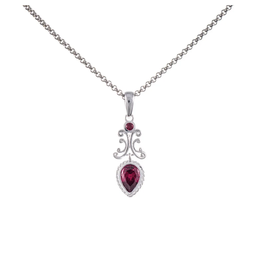 Anhänger mit Kette 925 Silber Zirkonia beere