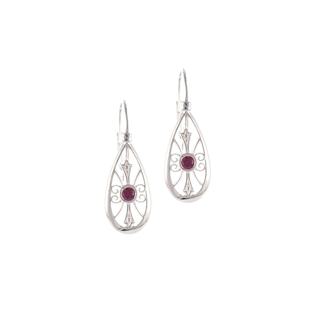 Ohrringe Bouton 925 Silber Zirkonia beere