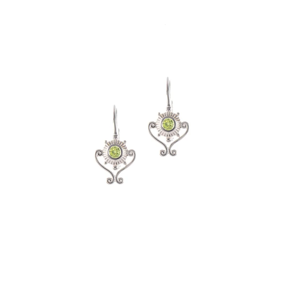 Ohrringe Bouton 925 Silber Zirkonia hellgrün