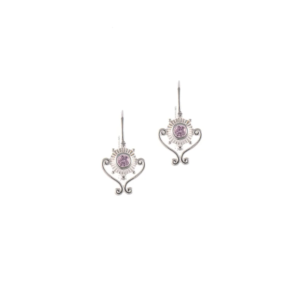 Ohrringe Bouton 925 Silber Zirkonia rosa