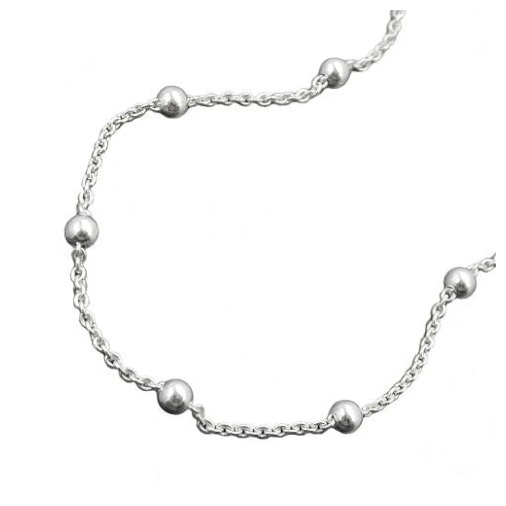 Fußkette Anker 13x Kugel Silber 925-25