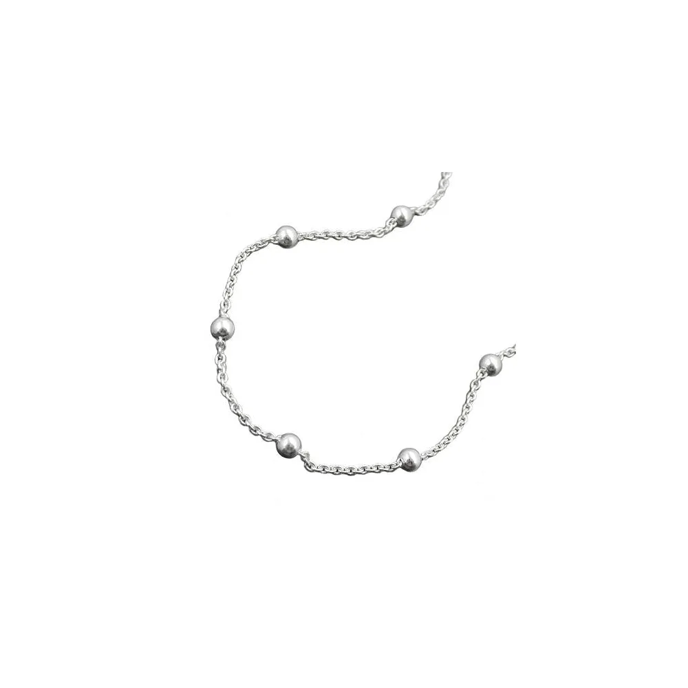 Fußkette Anker 13x Kugel Silber 925-25