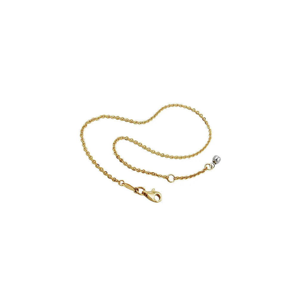 Fußkette Ankerkette mit Endkugel bicolor Gold 375-25