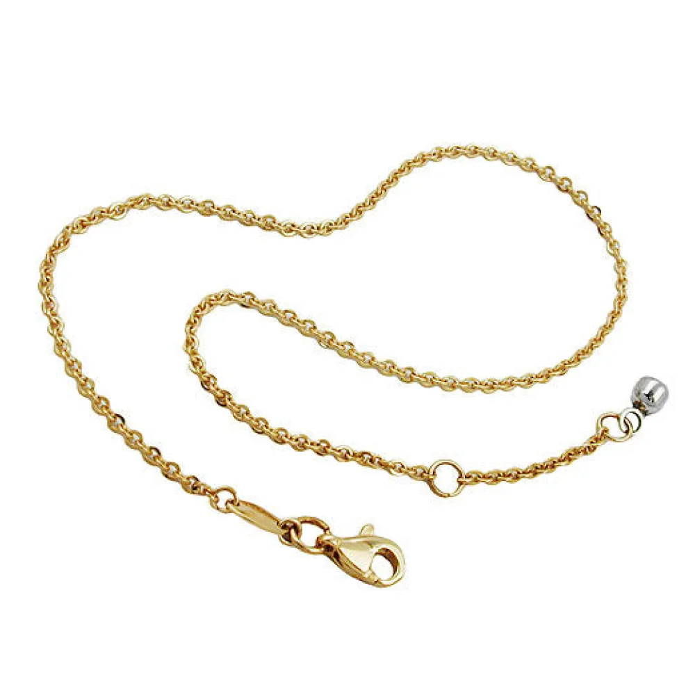 Fußkette Ankerkette mit Endkugel bicolor Gold 375-25