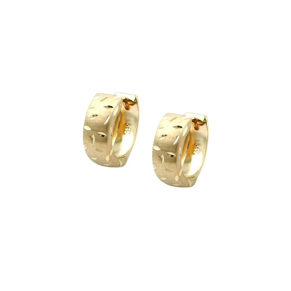 Creolen vorn matt diamantiert Gold 375