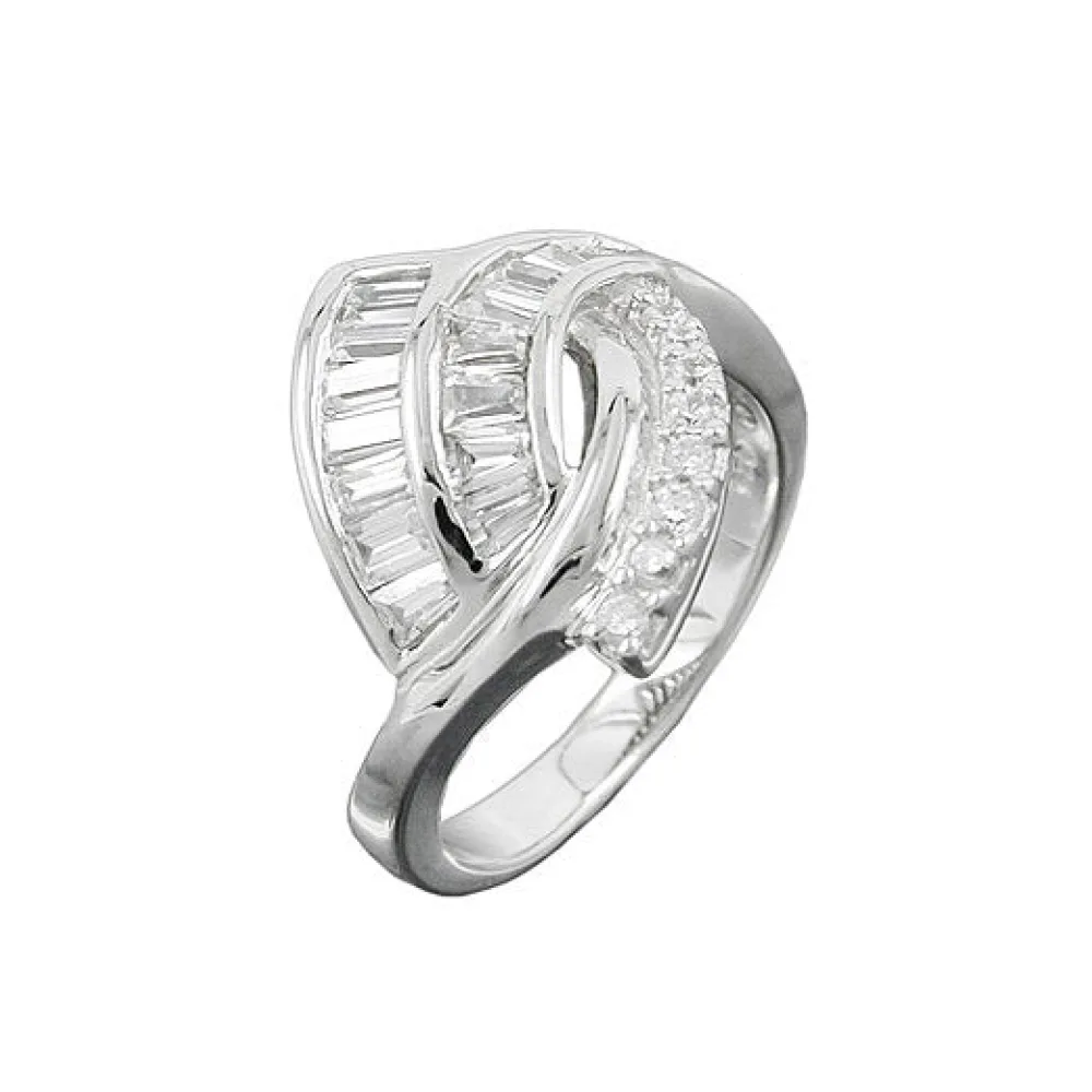 Ring Zirkonia rhodiniert Silber 925-60