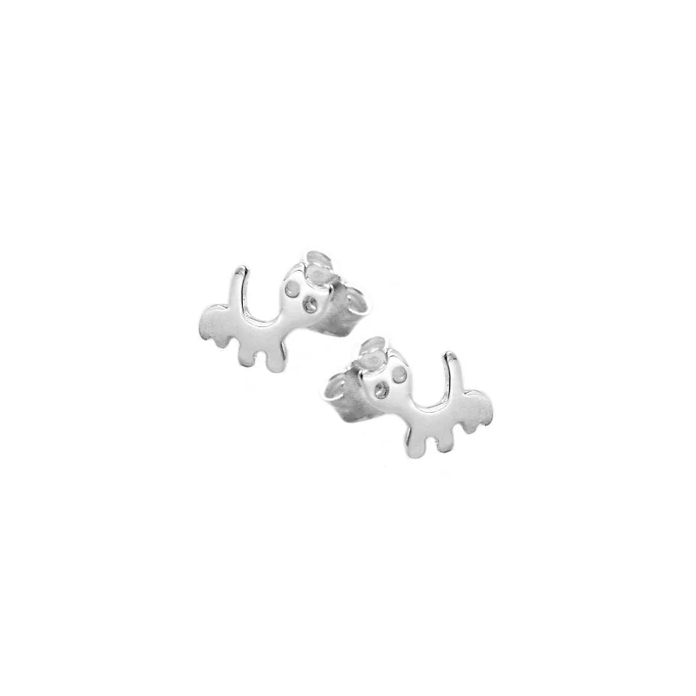 Ohrstecker stilisierte Katze Silber 925