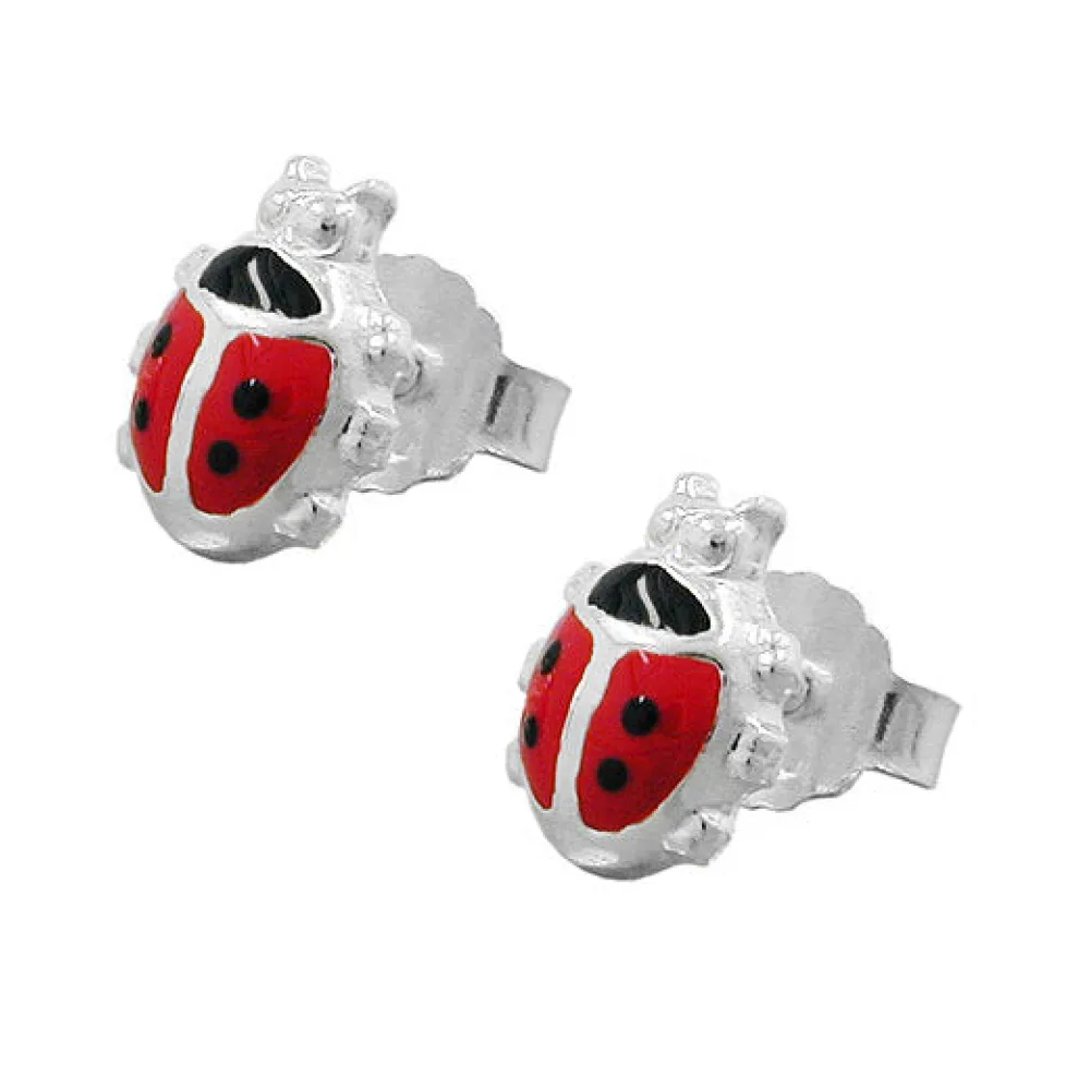 Ohrstecker Marienkäfer Silber 925