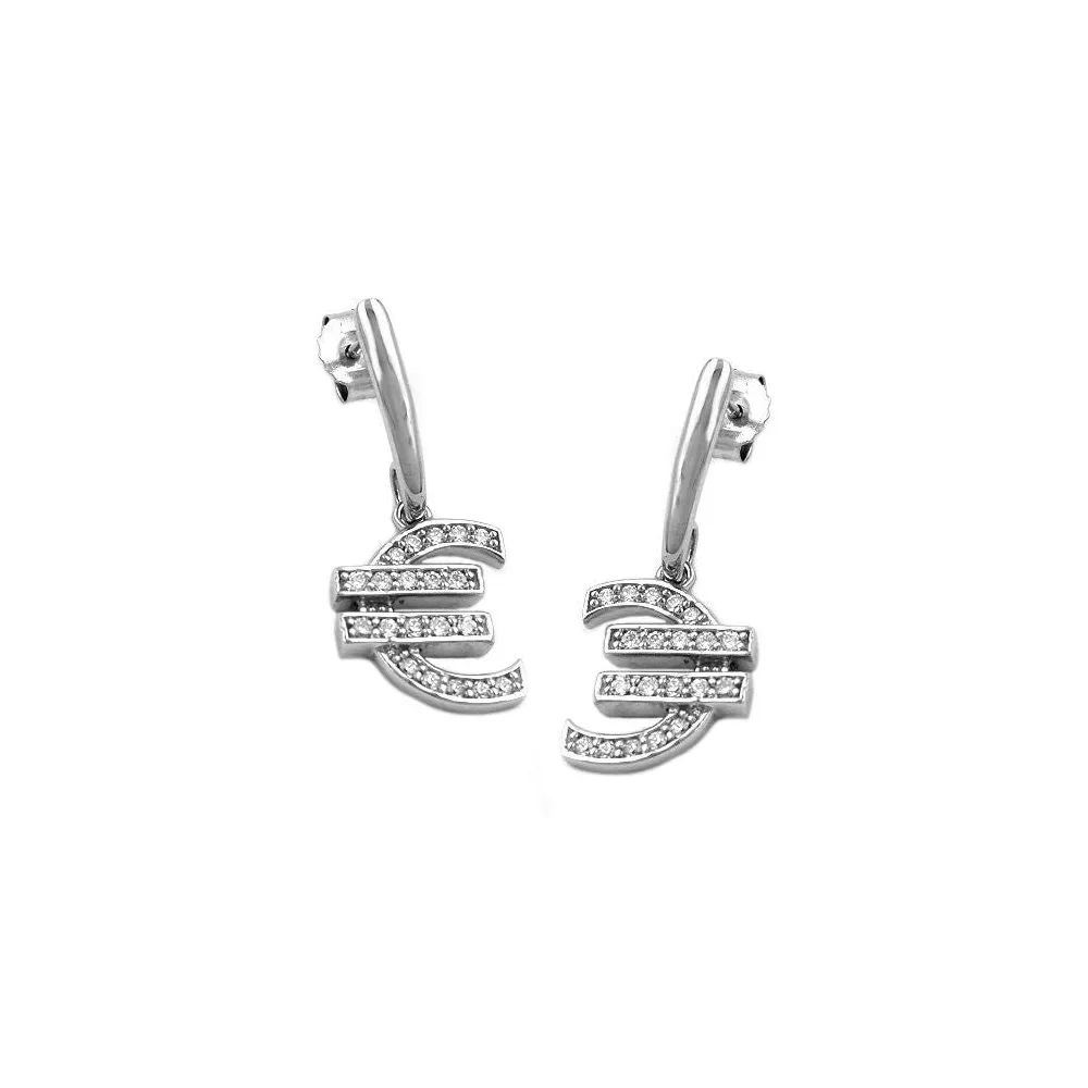 Ohrstecker Ohrring Euro-Zeichen Silber 925