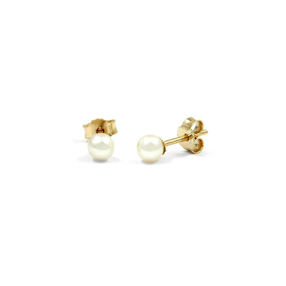 Ohrstecker 4mm Zuchtperle Gold 375