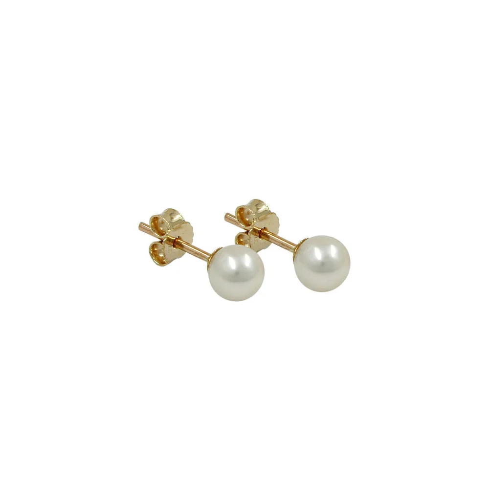 Ohrstecker 5mm Zuchtperle Gold 375
