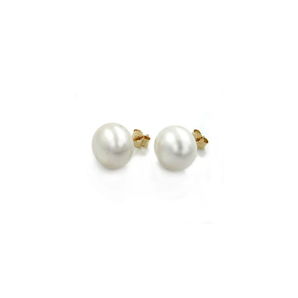 Ohrstecker 11mm Süßwasserperle Gold 375