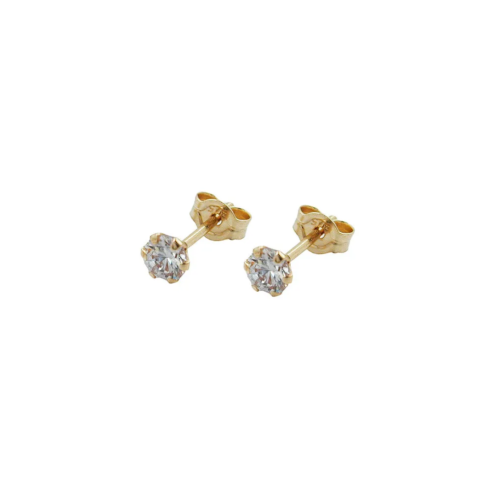 Ohrstecker 3mm mit Zirkonia Gold 375