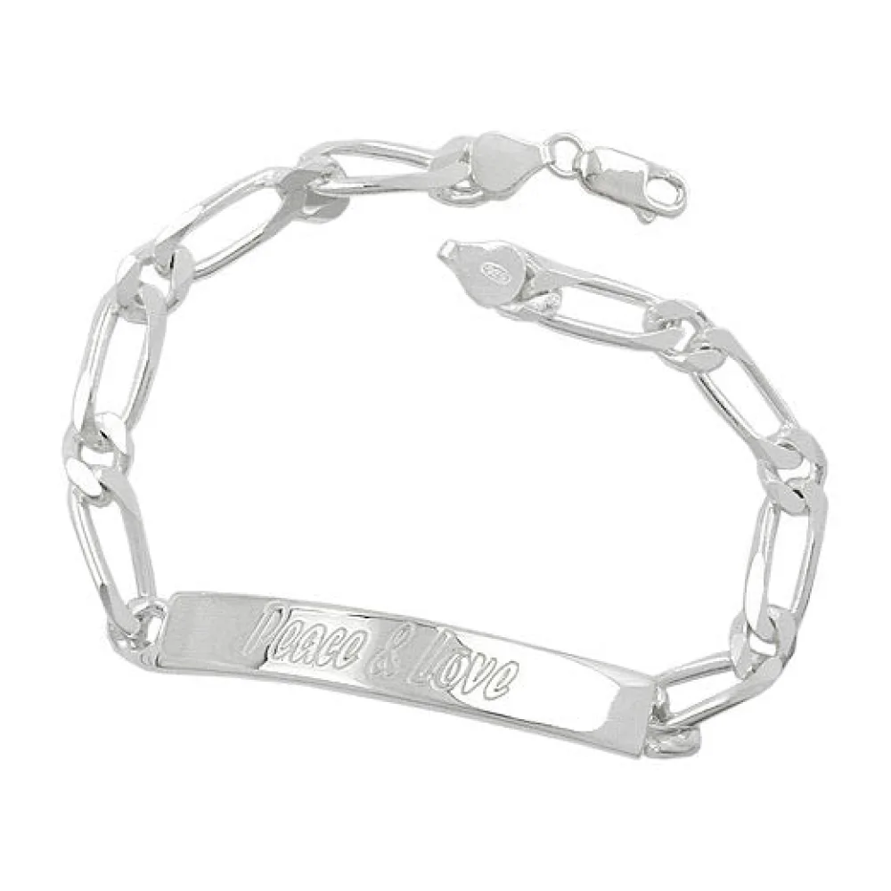 Armband Schildband Peace u. Love 6x diam 925