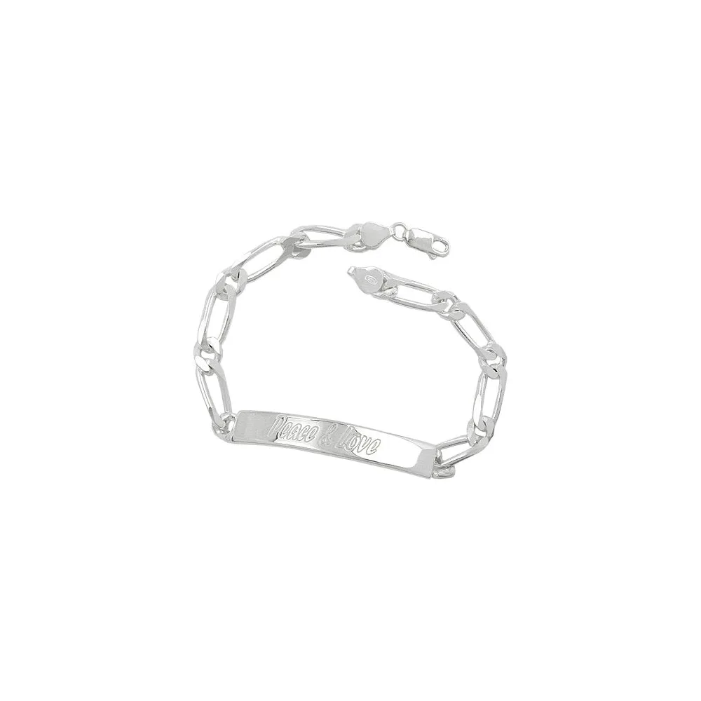 Armband Schildband Peace u. Love 6x diam 925