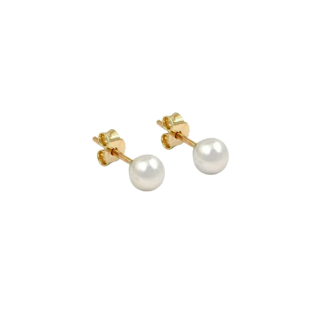 Ohrstecker ca. 5mm Süßwasserperle Gold 375