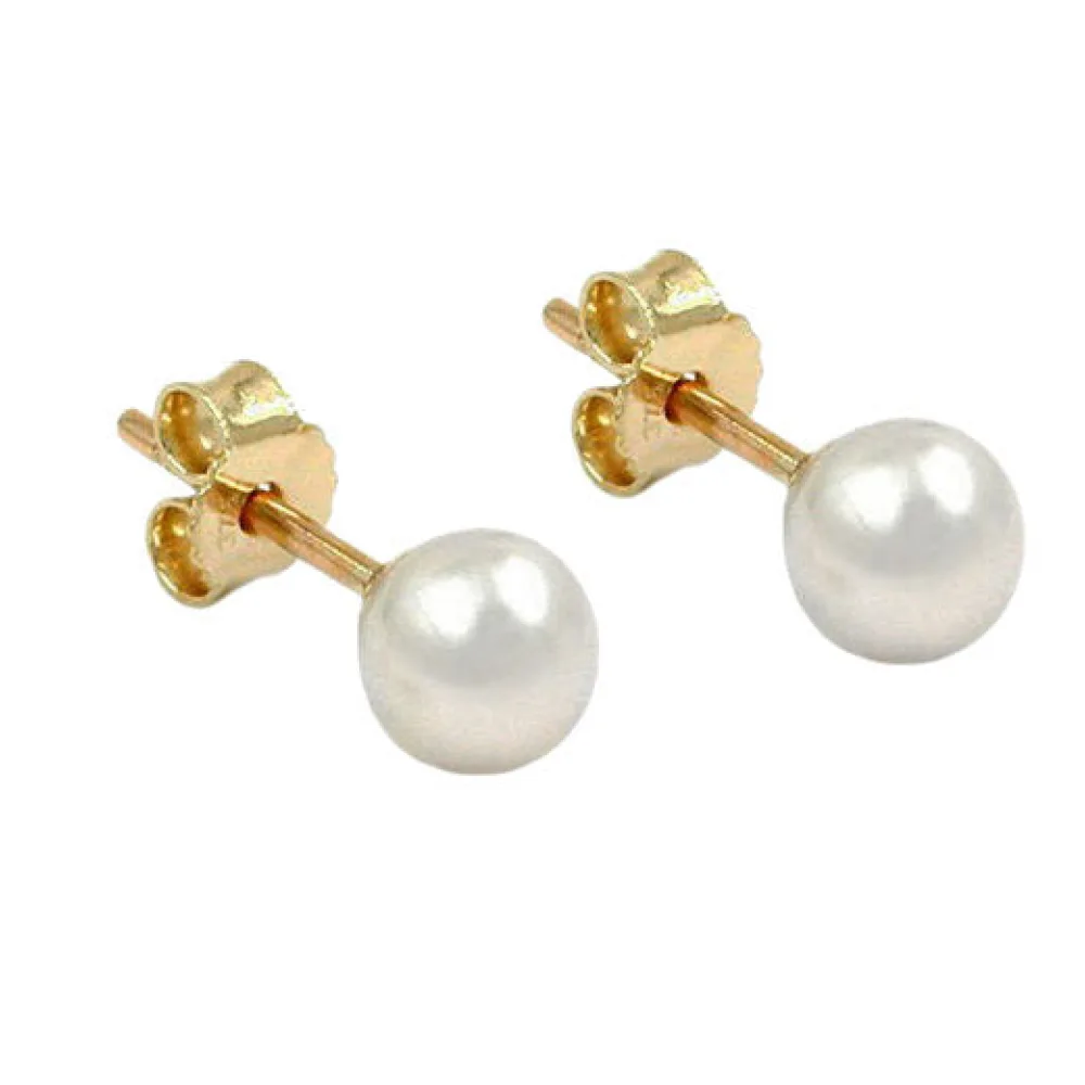 Ohrstecker ca. 5mm Süßwasserperle Gold 375
