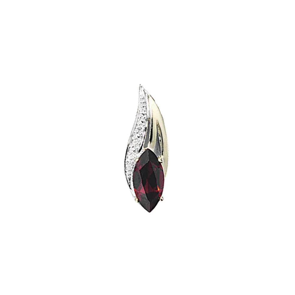 Anhänger 585 Gold Gelbgold 2 Diamanten Brillanten 1 Granat rot Goldanhänger