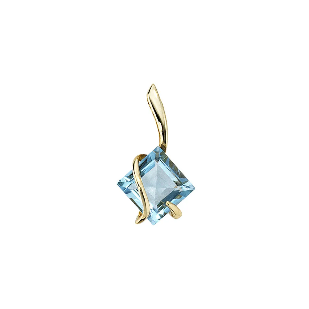 Anhänger 375 Gold Gelbgold 1 Edeltopas blau Goldanhänger