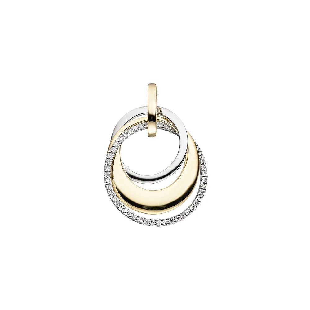 Anhänger 585 Gold Gelbgold Weißgold bicolor 42 Diamanten Brillanten 0 21ct.