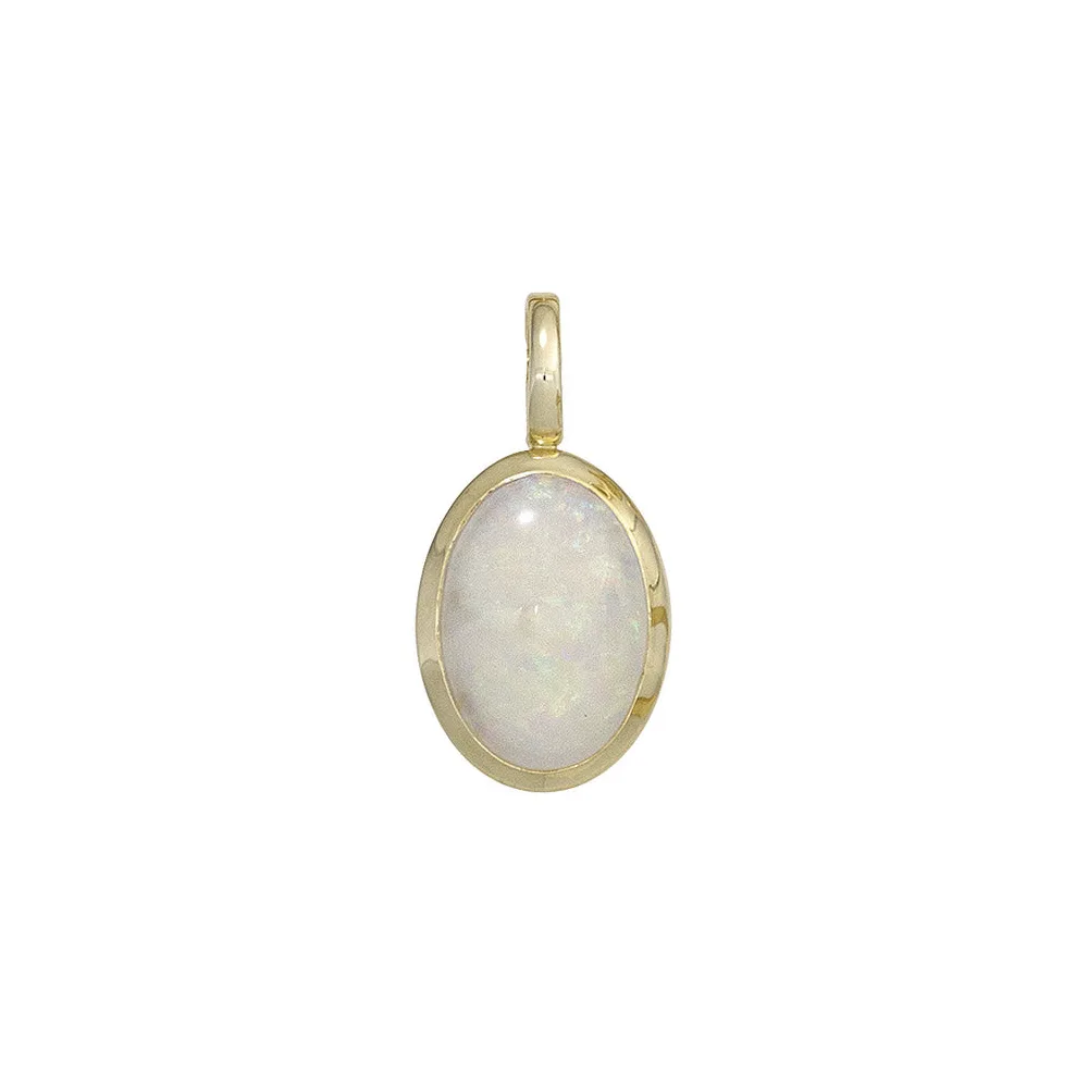 Anhänger oval 585 Gold Gelbgold 1 Opal Goldanhänger