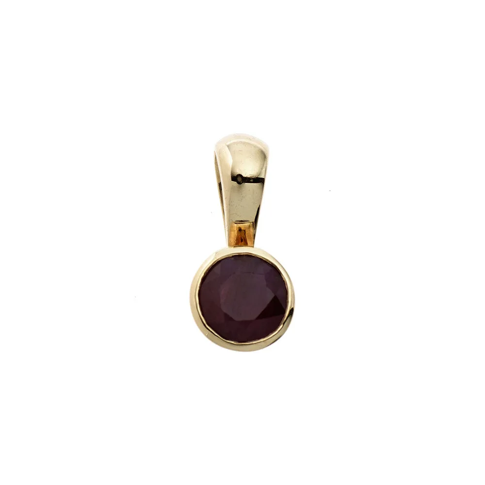 Anhänger rund 333 Gold Gelbgold 1 Rubin rot Goldanhänger