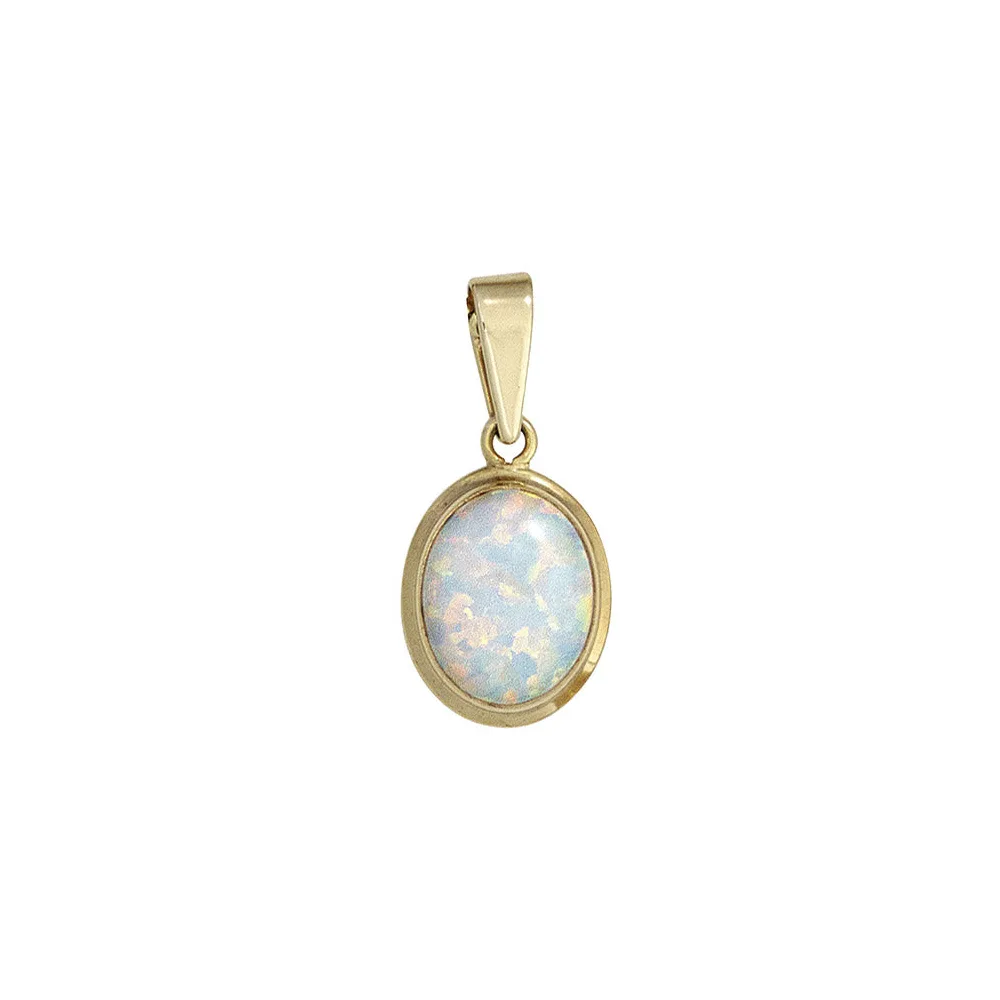 Anhänger oval 333 Gold Gelbgold 1 Opal Goldanhänger