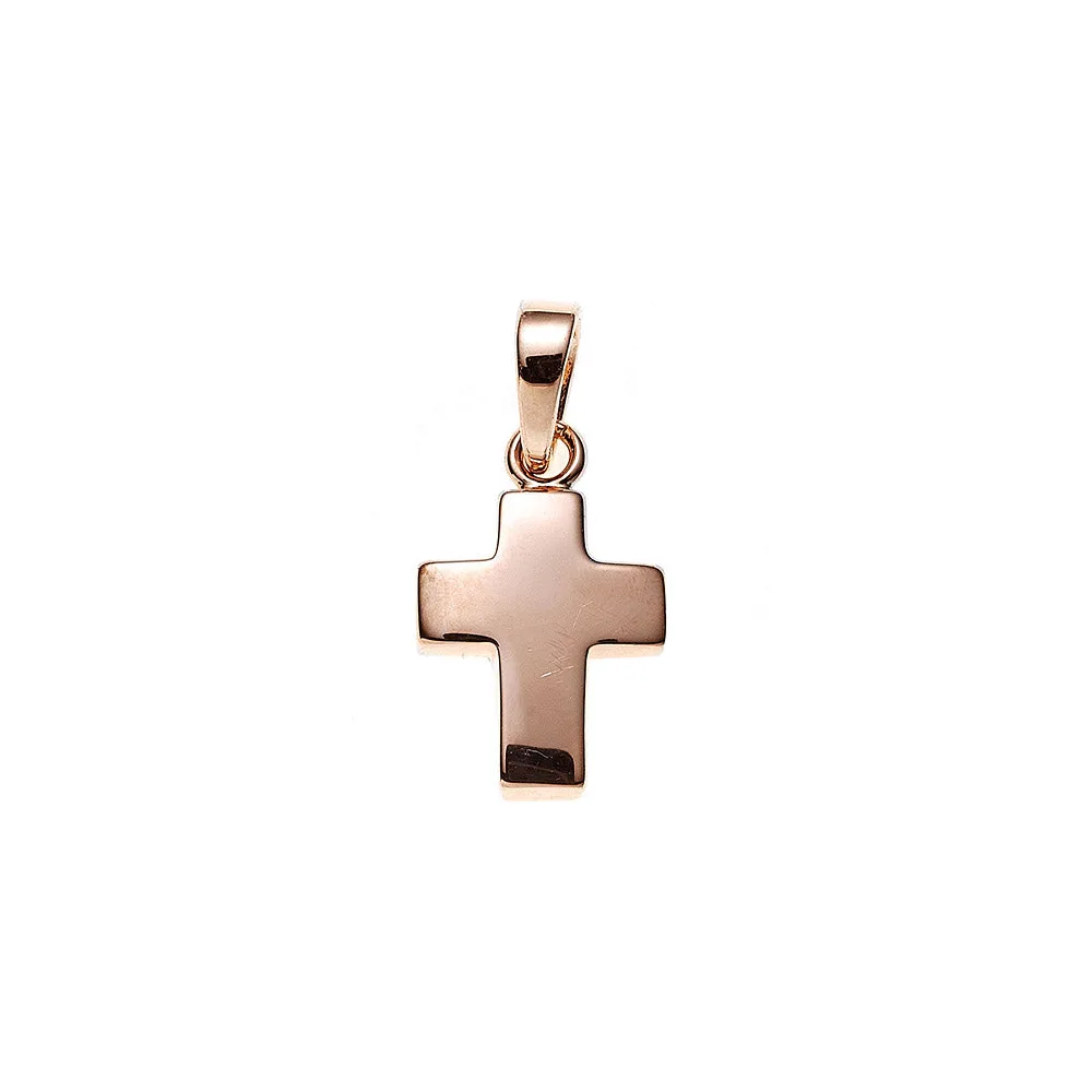 Anhänger Kreuz 925 Sterling Silber rotgold vergoldet Kreuzanhänger Silberkreuz
