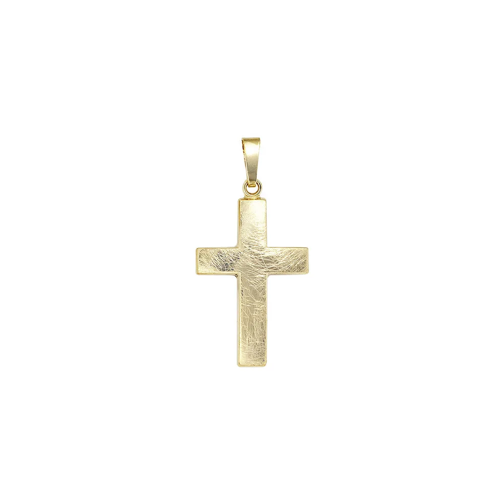 Anhänger Kreuz 333 Gold Gelbgold eismatt Kreuzanhänger Goldkreuz