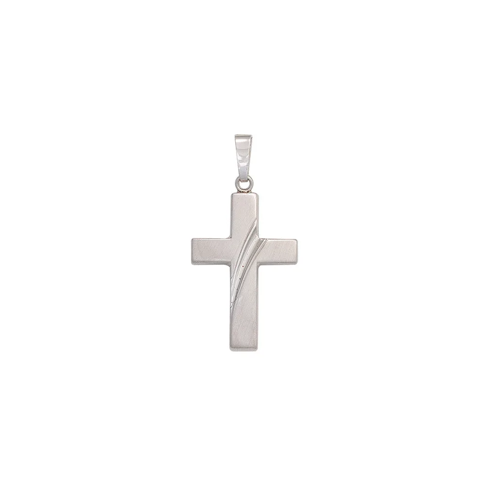 Anhänger Kreuz 925 Sterling Silber mattiert Kreuzanhänger Silberkreuz