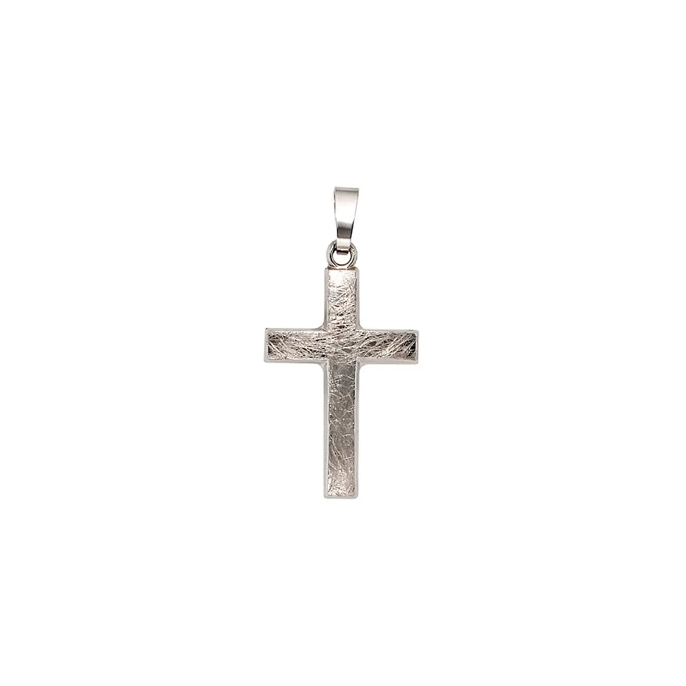 Anhänger Kreuz 375 Gold Weißgold eismatt Kreuzanhänger Goldkreuz