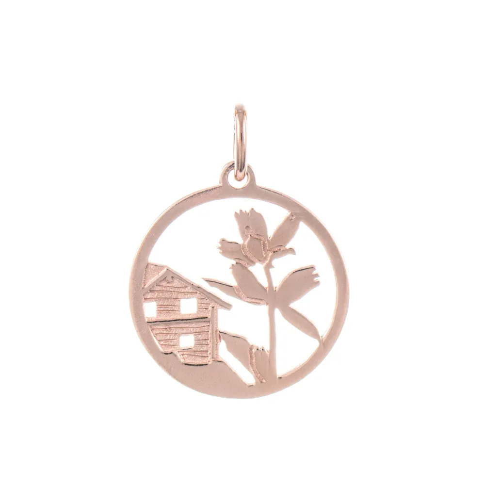 Anhänger Enzian 925 Silber rosé vergoldet