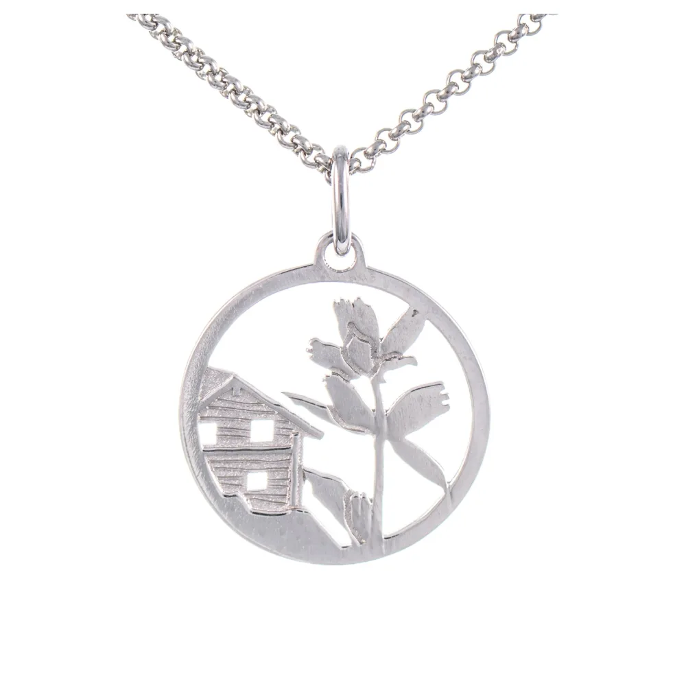 Anhänger Enzian 925 Silber mit Kette 45cm