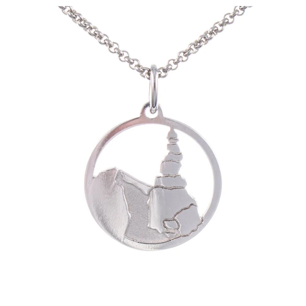 Anhänger Stoamandl Steinmännchen 925 Silber mit Kette 45cm