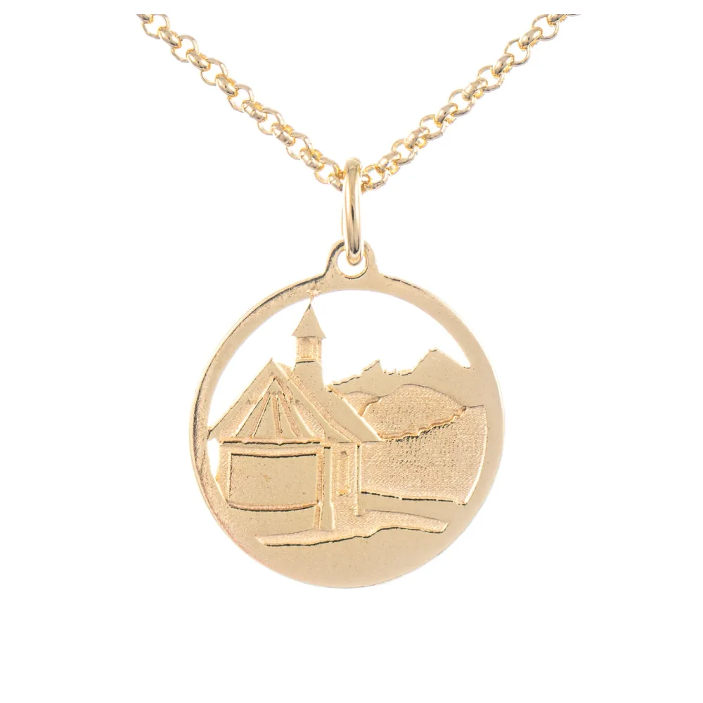 Anhänger Kirchleitnkapelle 925 Silber vergoldet mit Kette 45cm