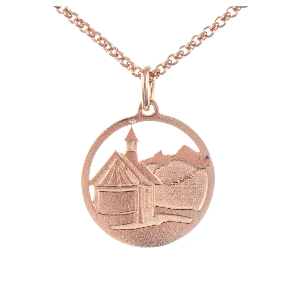 Anhänger Kirchleitnkapelle 925 Silber rosé vergoldet mit Kette 45cm